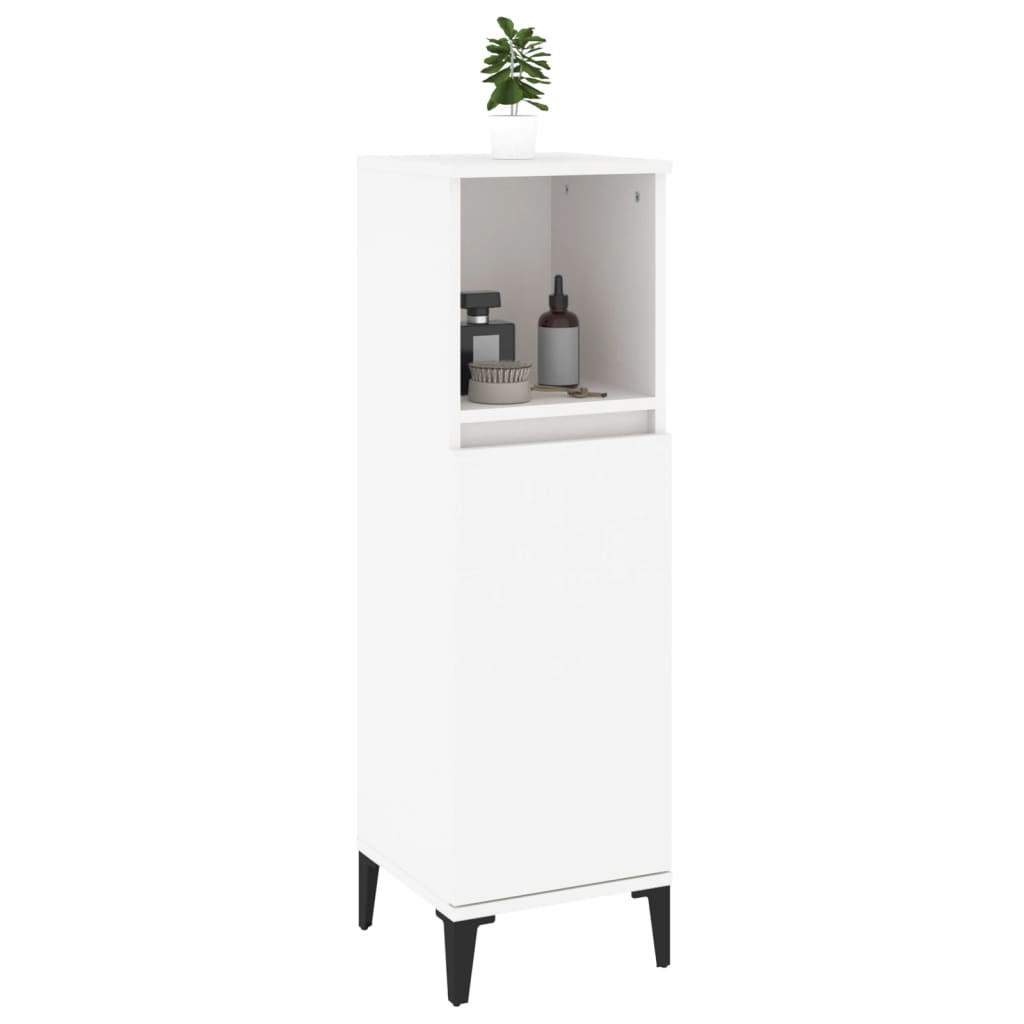 Badkamerkast 30x30x100 cm bewerkt hout wit is nu te koop bij PeponiXL, paradijselijk wonen!