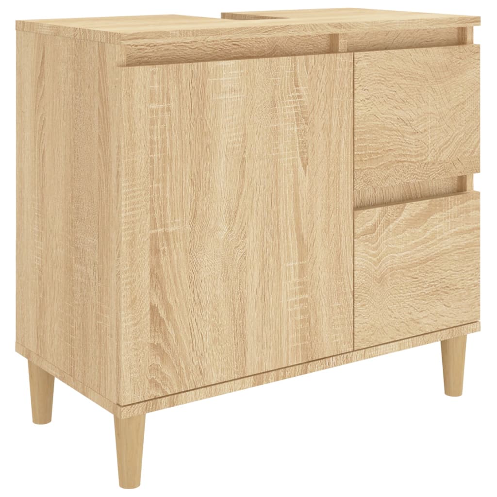 Badkamerkast 65x33x60 cm bewerkt hout sonoma eikenkleurig is nu te koop bij PeponiXL, paradijselijk wonen!