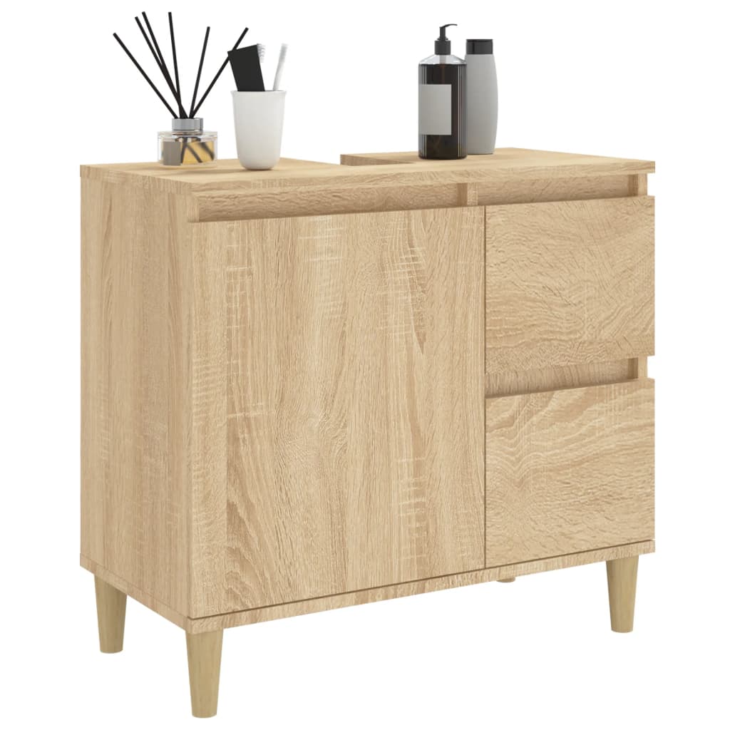 Badkamerkast 65x33x60 cm bewerkt hout sonoma eikenkleurig is nu te koop bij PeponiXL, paradijselijk wonen!