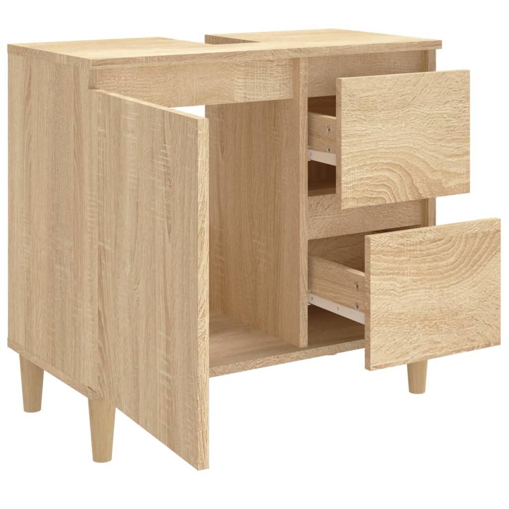 Badkamerkast 65x33x60 cm bewerkt hout sonoma eikenkleurig is nu te koop bij PeponiXL, paradijselijk wonen!