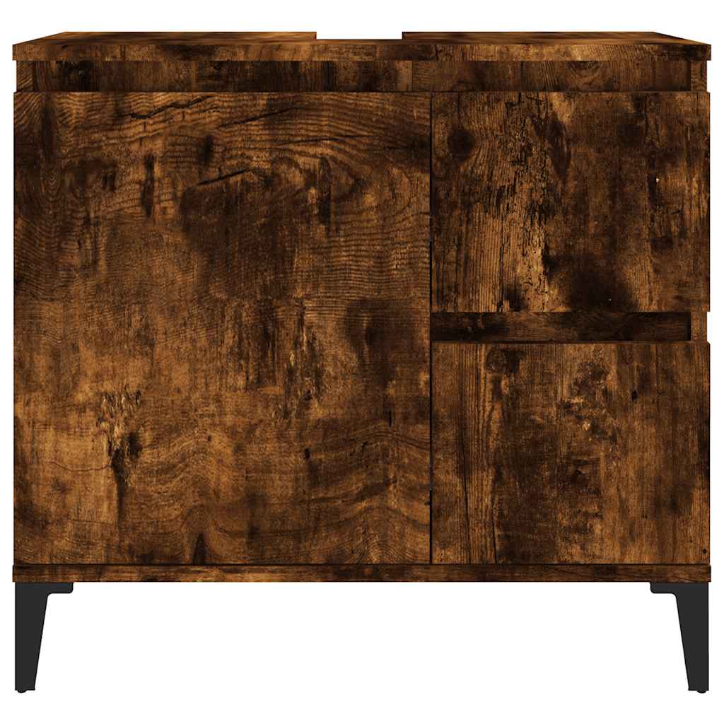 Badkamerkast 65x33x60 cm bewerkt hout gerookt eikenkleurig is nu te koop bij PeponiXL, paradijselijk wonen!