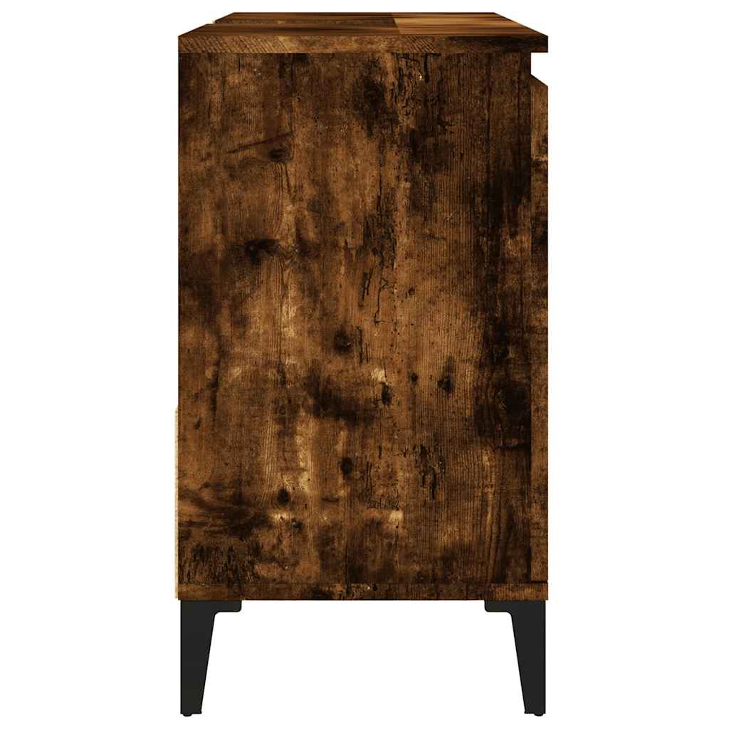 Badkamerkast 65x33x60 cm bewerkt hout gerookt eikenkleurig is nu te koop bij PeponiXL, paradijselijk wonen!