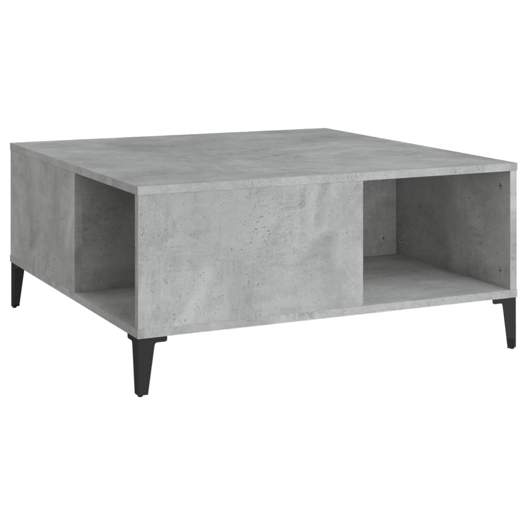 Salontafel 80x80x36,5 cm bewerkt hout betongrijs is nu te koop bij PeponiXL, paradijselijk wonen!