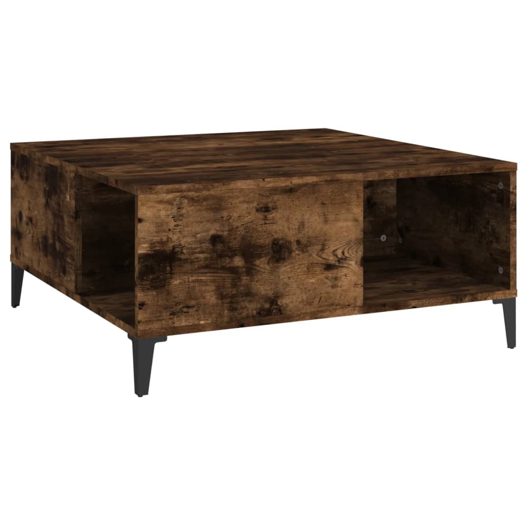 Salontafel 80x80x36,5 cm bewerkt hout gerookt eikenkleurig is nu te koop bij PeponiXL, paradijselijk wonen!