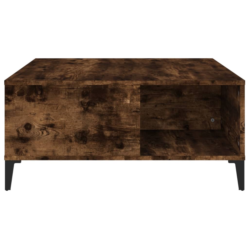 Salontafel 80x80x36,5 cm bewerkt hout gerookt eikenkleurig is nu te koop bij PeponiXL, paradijselijk wonen!