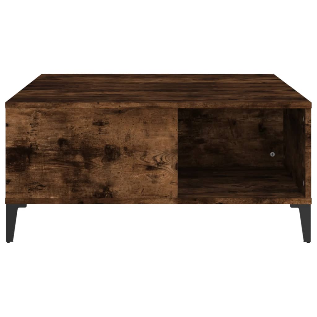 Salontafel 80x80x36,5 cm bewerkt hout gerookt eikenkleurig is nu te koop bij PeponiXL, paradijselijk wonen!