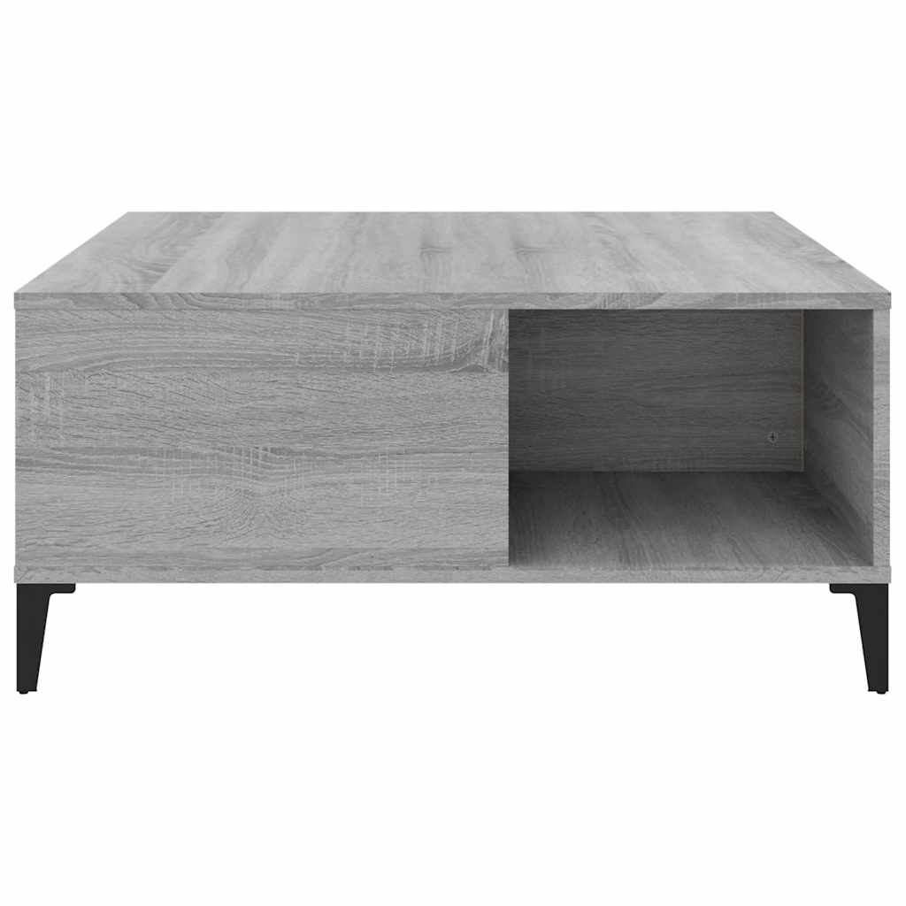 Salontafel 80x80x36,5 cm bewerkt hout grijs sonoma eikenkleurig is nu te koop bij PeponiXL, paradijselijk wonen!