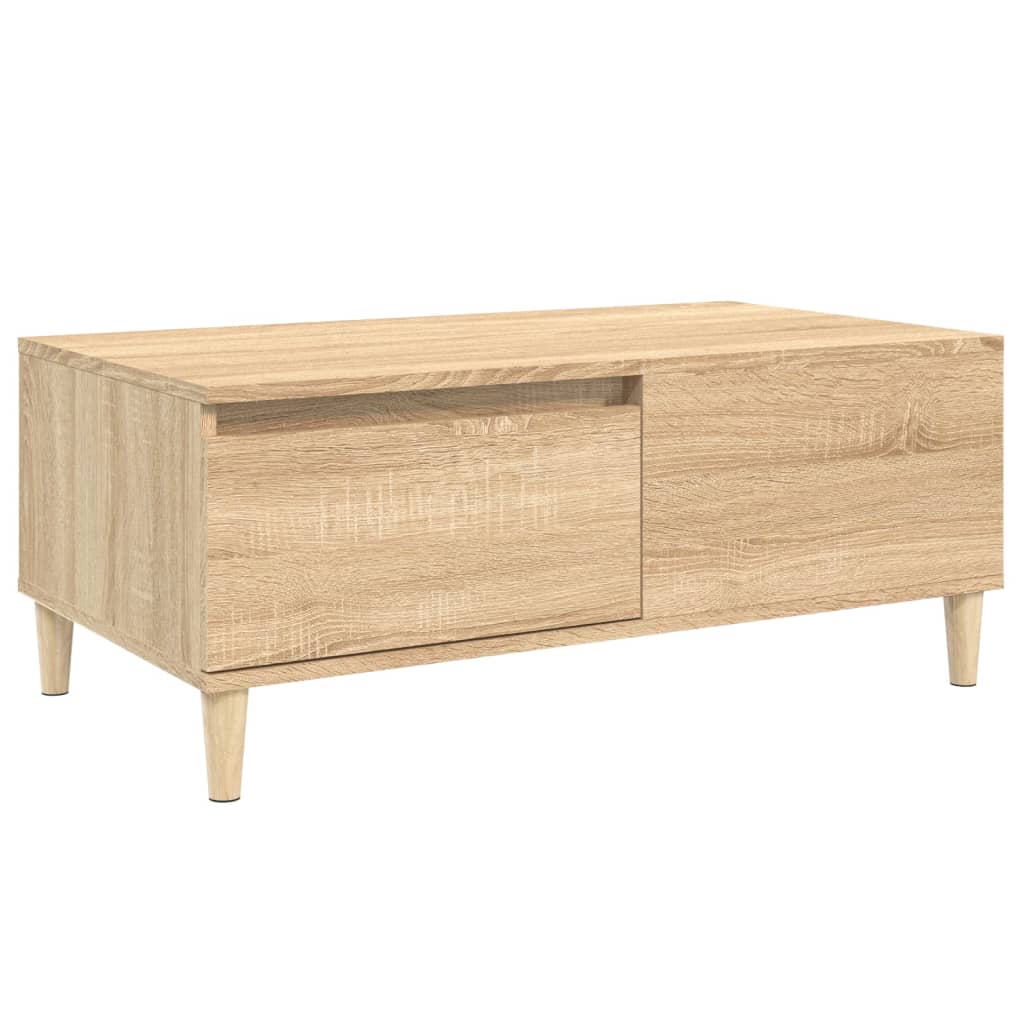 Salontafel 90x50x36,5 cm bewerkt hout sonoma eikenkleurig is nu te koop bij PeponiXL, paradijselijk wonen!
