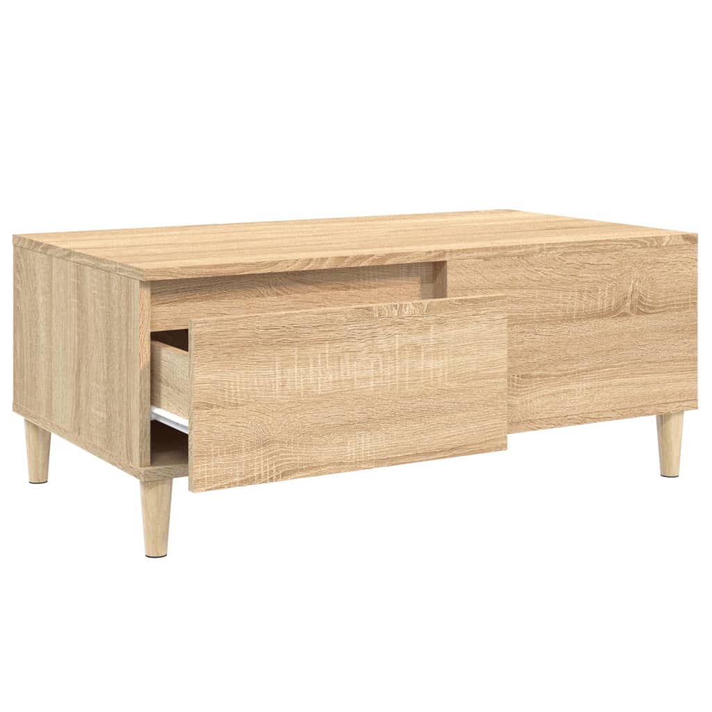 Salontafel 90x50x36,5 cm bewerkt hout sonoma eikenkleurig is nu te koop bij PeponiXL, paradijselijk wonen!