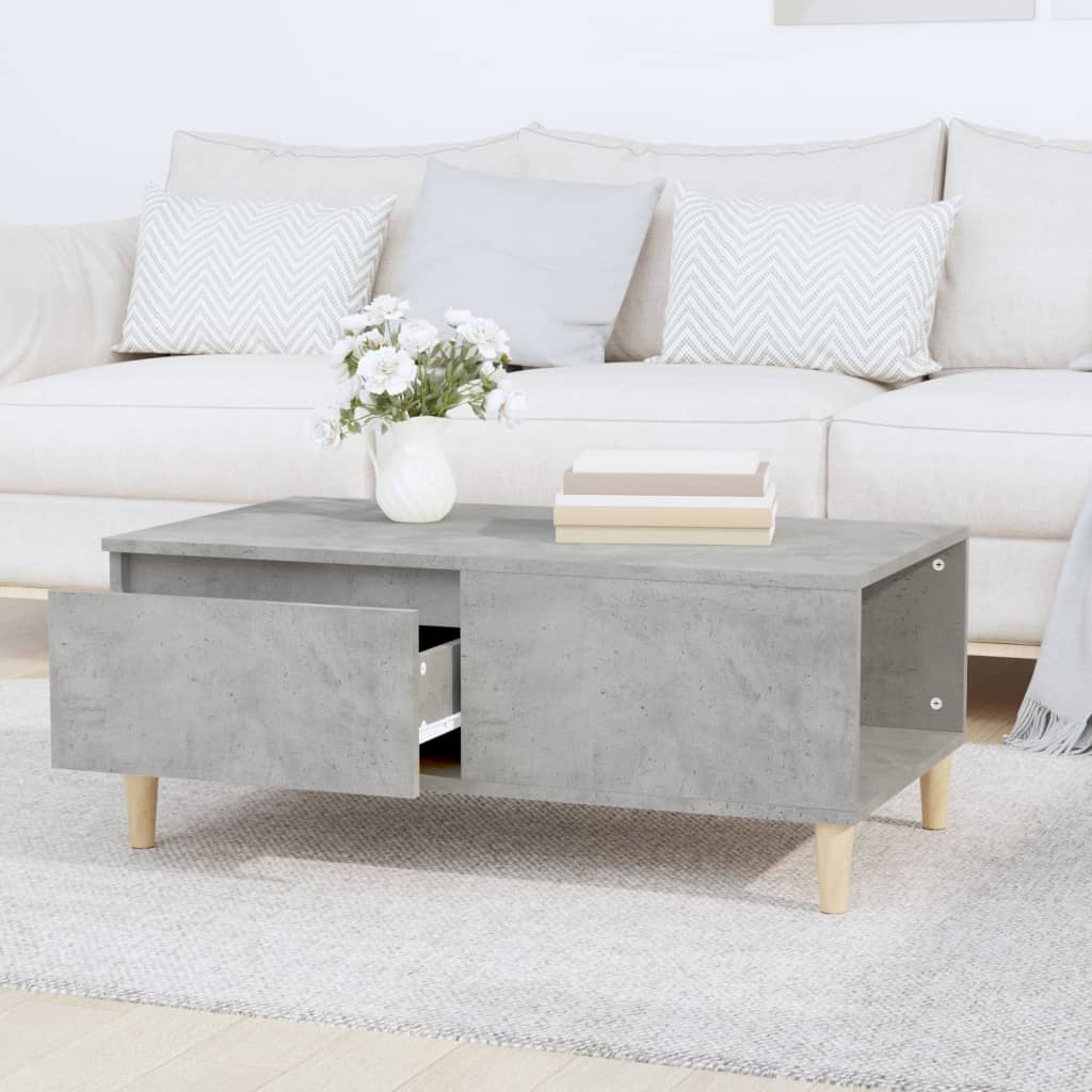 Salontafel 90x50x36,5 cm bewerkt hout betongrijs is nu te koop bij PeponiXL, paradijselijk wonen!
