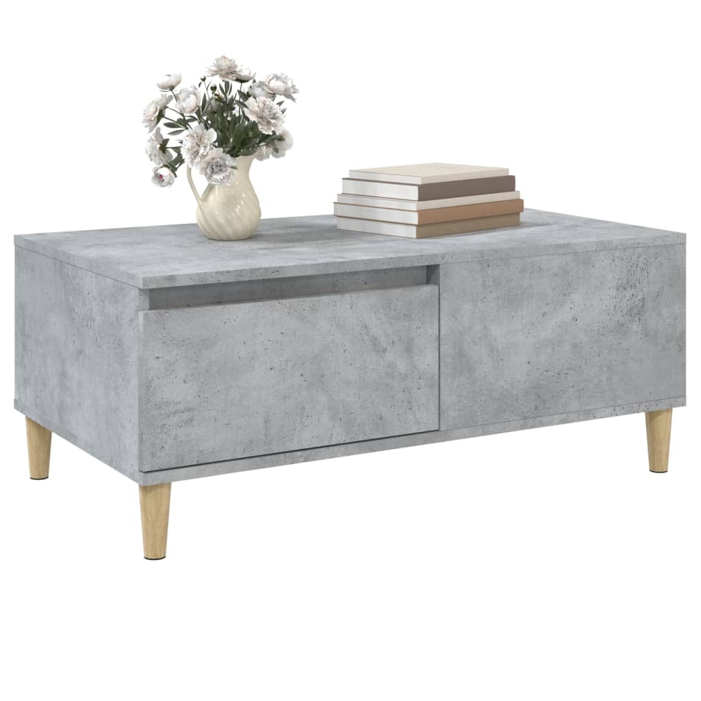 Salontafel 90x50x36,5 cm bewerkt hout betongrijs is nu te koop bij PeponiXL, paradijselijk wonen!