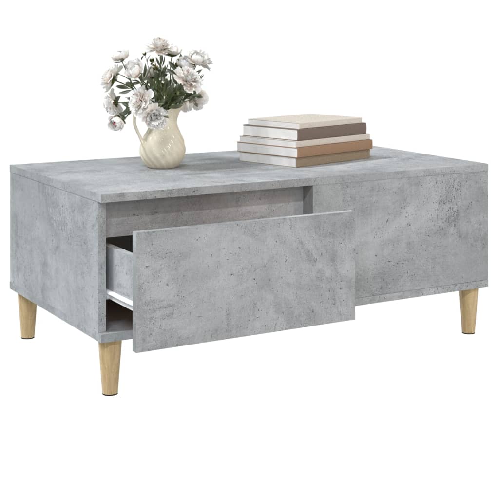 Salontafel 90x50x36,5 cm bewerkt hout betongrijs is nu te koop bij PeponiXL, paradijselijk wonen!