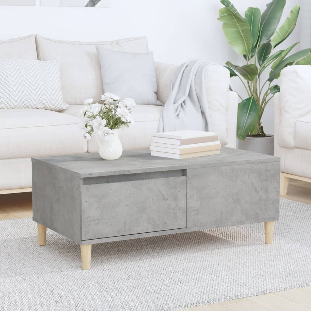 Salontafel 90x50x36,5 cm bewerkt hout betongrijs is nu te koop bij PeponiXL, paradijselijk wonen!