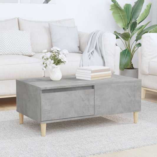 Salontafel 90x50x36,5 cm bewerkt hout betongrijs is nu te koop bij PeponiXL, paradijselijk wonen!
