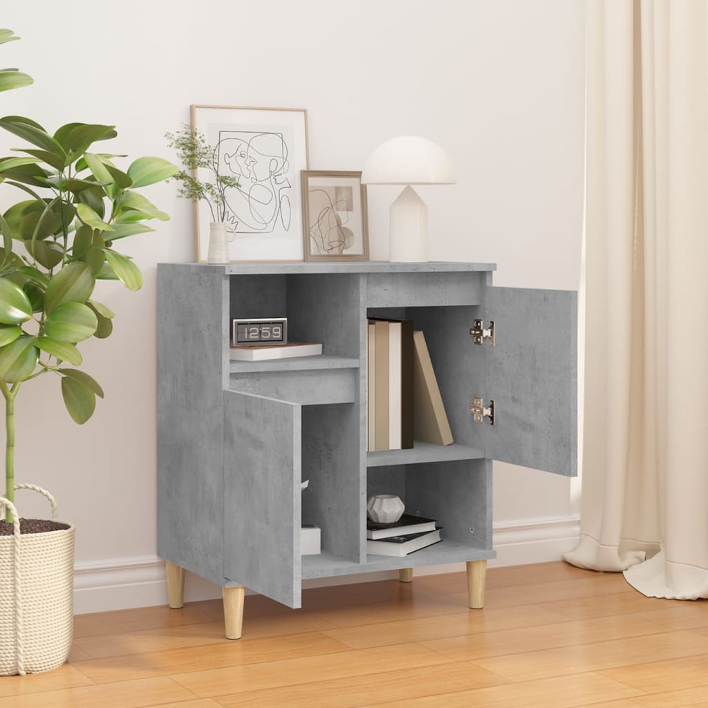 Dressoir 60x35x70 cm bewerkt hout betongrijs is nu te koop bij PeponiXL, paradijselijk wonen!