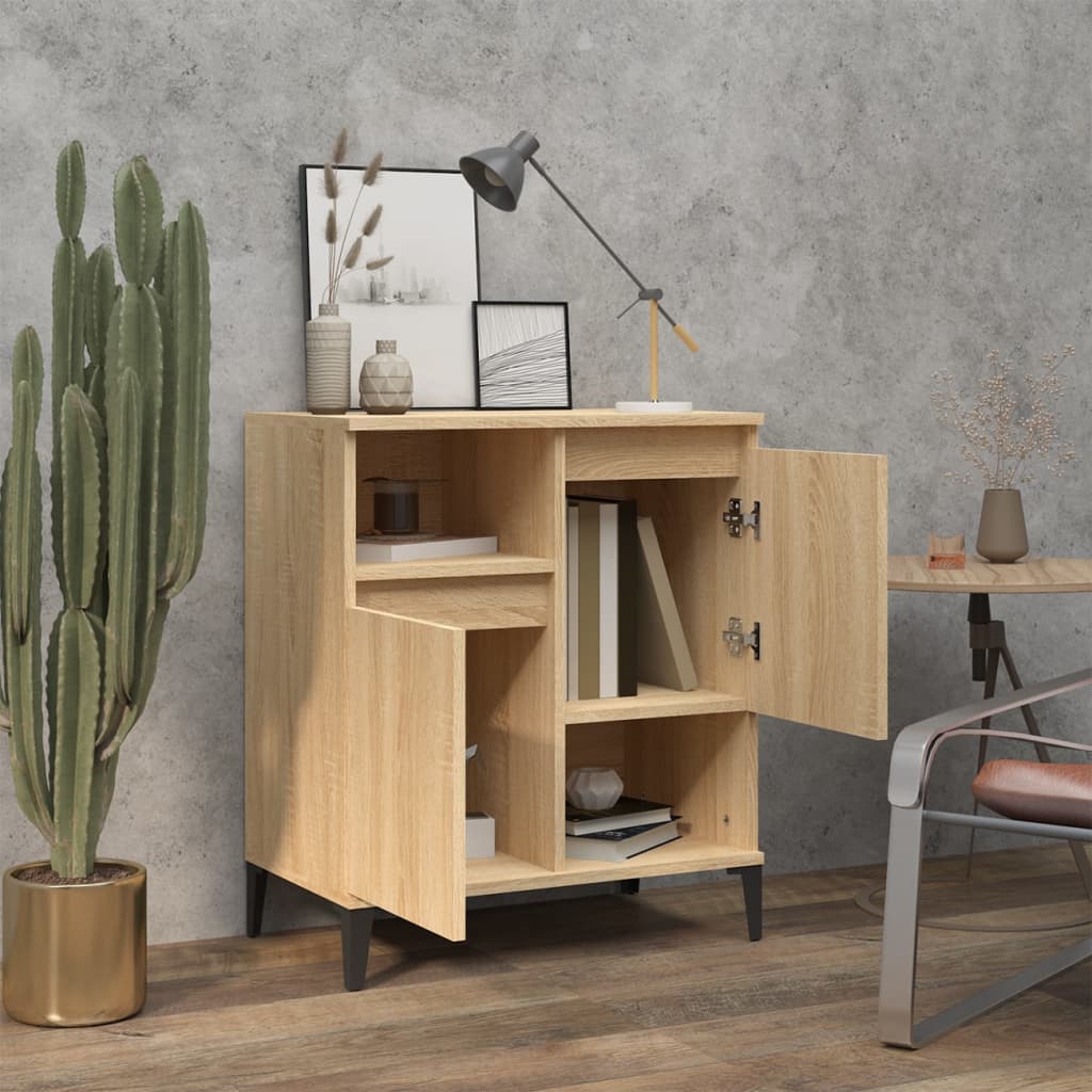 Dressoir 60x35x70 cm bewerkt hout sonoma eikenkleurig is nu te koop bij PeponiXL, paradijselijk wonen!