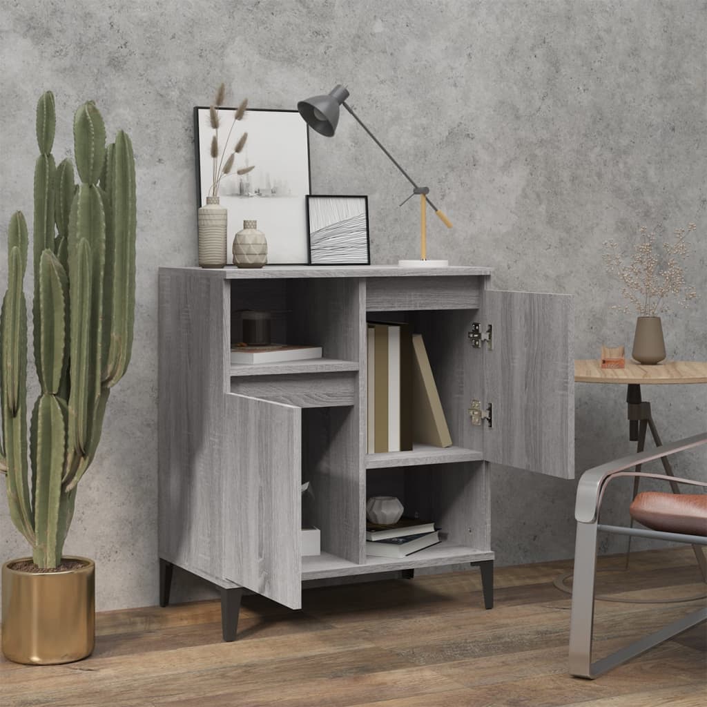 Dressoir 60x35x70 cm bewerkt hout grijs sonoma eikenkleurig is nu te koop bij PeponiXL, paradijselijk wonen!