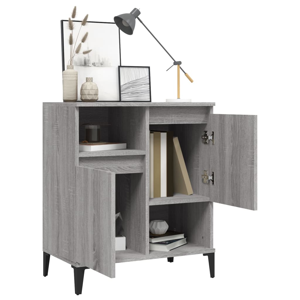 Dressoir 60x35x70 cm bewerkt hout grijs sonoma eikenkleurig is nu te koop bij PeponiXL, paradijselijk wonen!