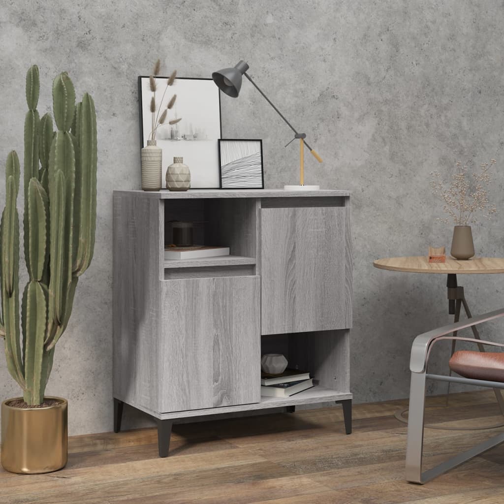 Dressoir 60x35x70 cm bewerkt hout grijs sonoma eikenkleurig is nu te koop bij PeponiXL, paradijselijk wonen!