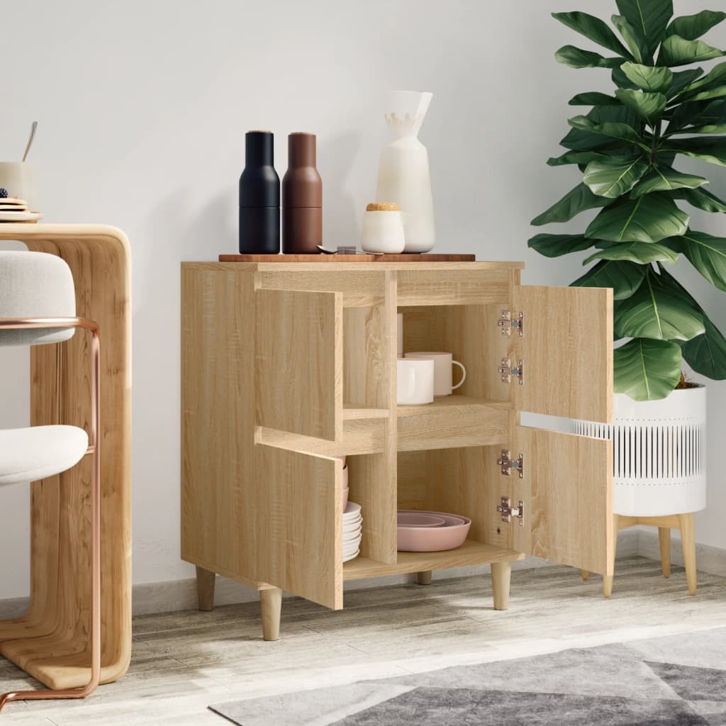 Dressoir 60x35x70 cm bewerkt hout sonoma eikenkleurig is nu te koop bij PeponiXL, paradijselijk wonen!