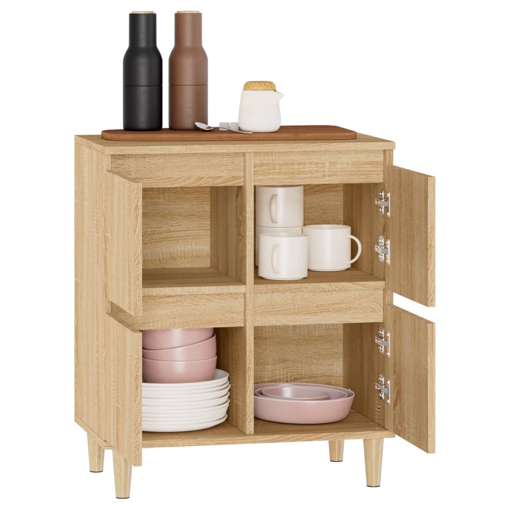 Dressoir 60x35x70 cm bewerkt hout sonoma eikenkleurig is nu te koop bij PeponiXL, paradijselijk wonen!