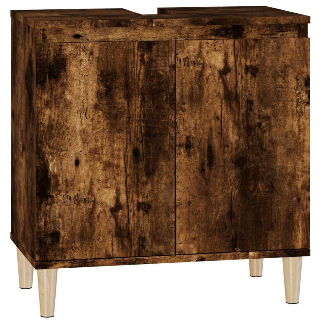 Wastafelkast 58x33x60 cm bewerkt hout gerookt eikenkleurig is nu te koop bij PeponiXL, paradijselijk wonen!