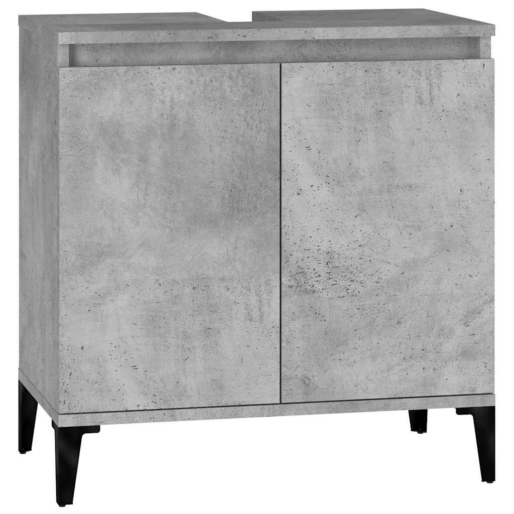 Wastafelkast 58x33x60 cm bewerkt hout betongrijs is nu te koop bij PeponiXL, paradijselijk wonen!