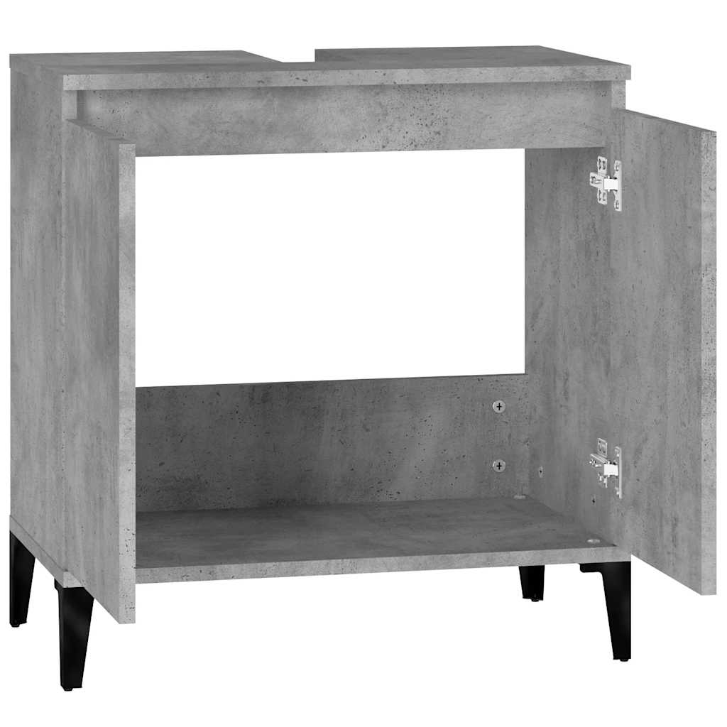 Wastafelkast 58x33x60 cm bewerkt hout betongrijs is nu te koop bij PeponiXL, paradijselijk wonen!