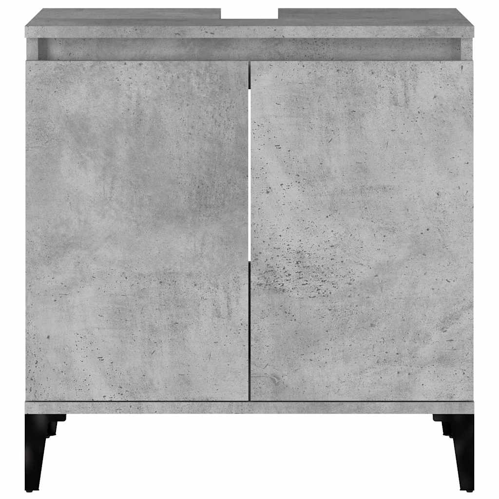 Wastafelkast 58x33x60 cm bewerkt hout betongrijs is nu te koop bij PeponiXL, paradijselijk wonen!