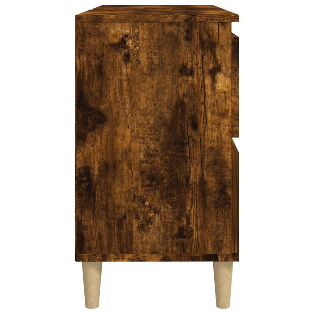 Wastafelkast 80x33x60 cm bewerkt hout gerookt eikenkleurig is nu te koop bij PeponiXL, paradijselijk wonen!