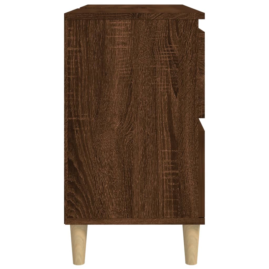 Wastafelkast 80x33x60 cm bewerkt hout bruin eikenkleur is nu te koop bij PeponiXL, paradijselijk wonen!
