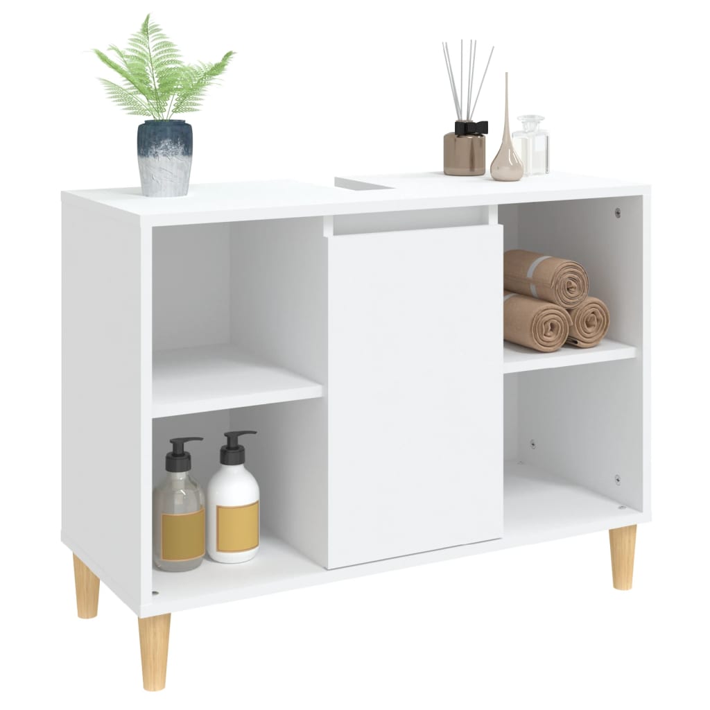 Wastafelkast 80x33x60 cm bewerkt hout wit is nu te koop bij PeponiXL, paradijselijk wonen!
