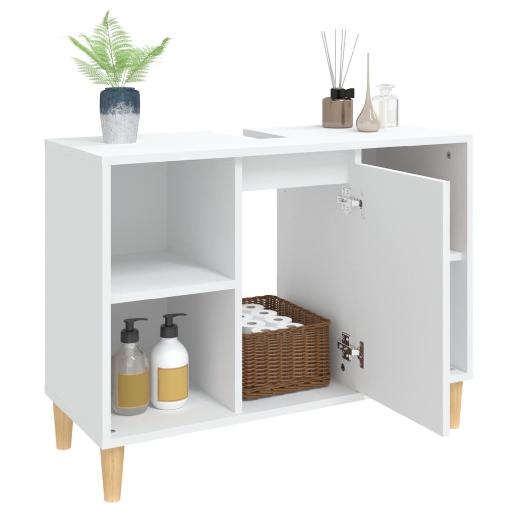 Wastafelkast 80x33x60 cm bewerkt hout wit is nu te koop bij PeponiXL, paradijselijk wonen!