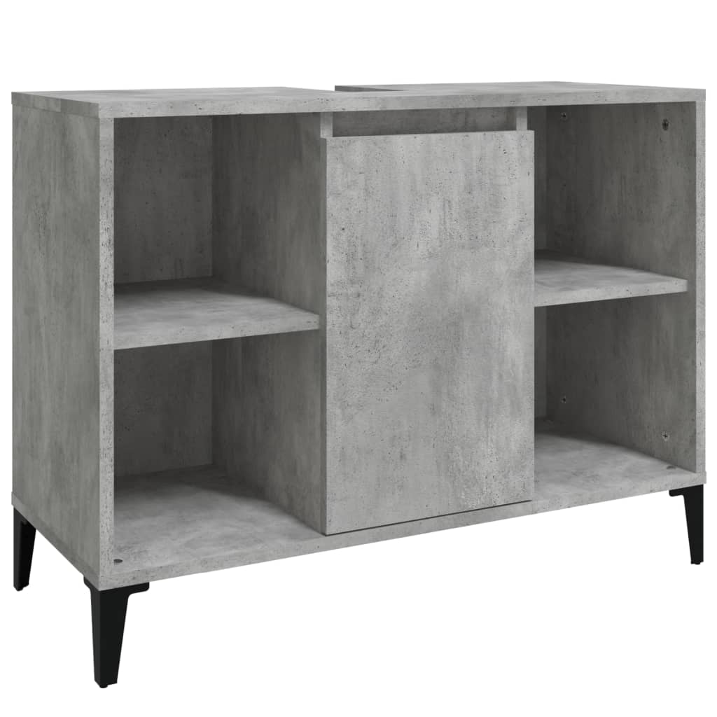 Wastafelkast 80x33x60 cm bewerkt hout betongrijs is nu te koop bij PeponiXL, paradijselijk wonen!