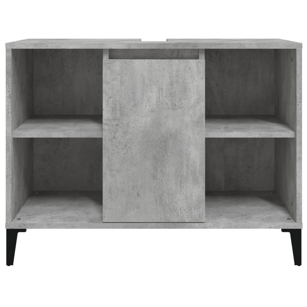 Wastafelkast 80x33x60 cm bewerkt hout betongrijs is nu te koop bij PeponiXL, paradijselijk wonen!