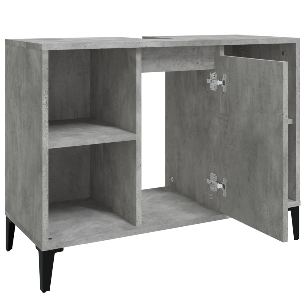 Wastafelkast 80x33x60 cm bewerkt hout betongrijs is nu te koop bij PeponiXL, paradijselijk wonen!