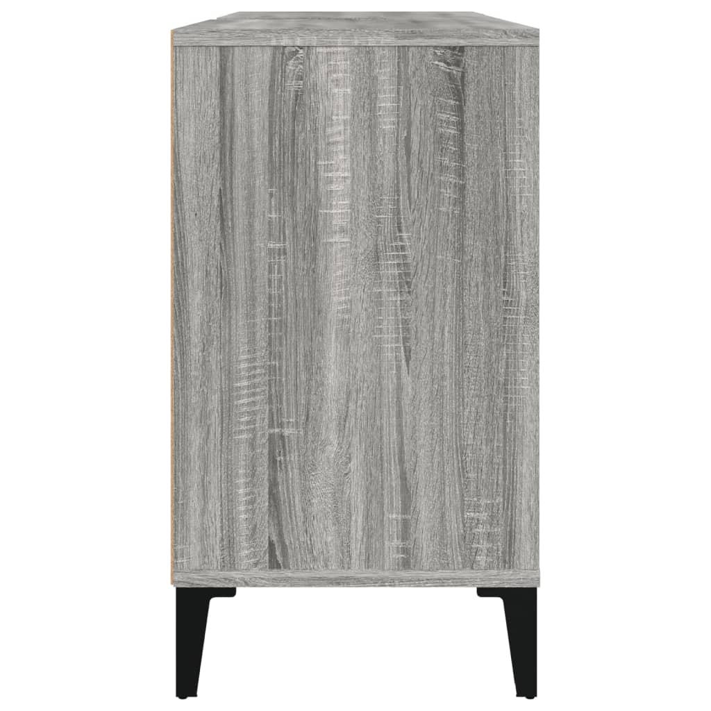 Wastafelkast 80x33x60 cm bewerkt hout grijs sonoma eikenkleurig is nu te koop bij PeponiXL, paradijselijk wonen!