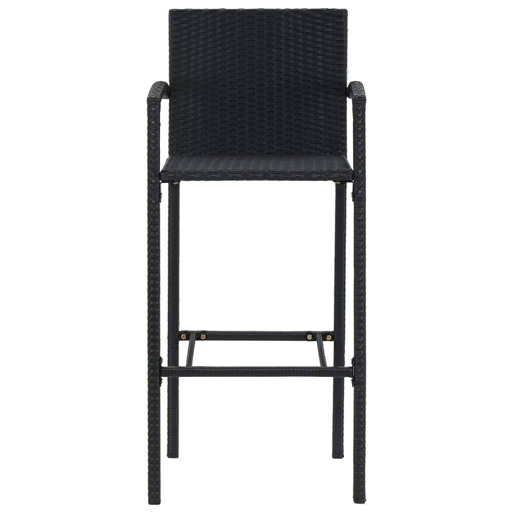 Barkrukken 2 st poly rattan zwart is nu te koop bij PeponiXL, paradijselijk wonen!