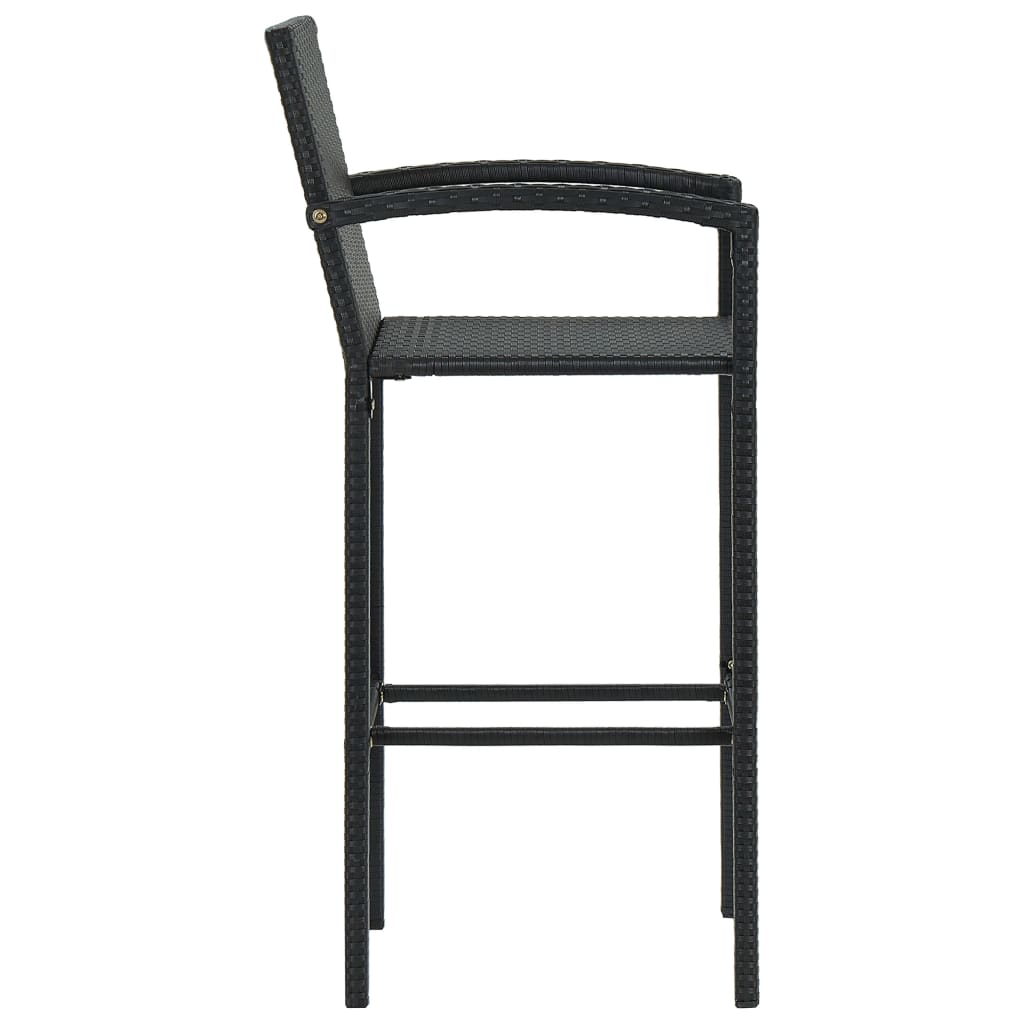 Barkrukken 2 st poly rattan zwart is nu te koop bij PeponiXL, paradijselijk wonen!