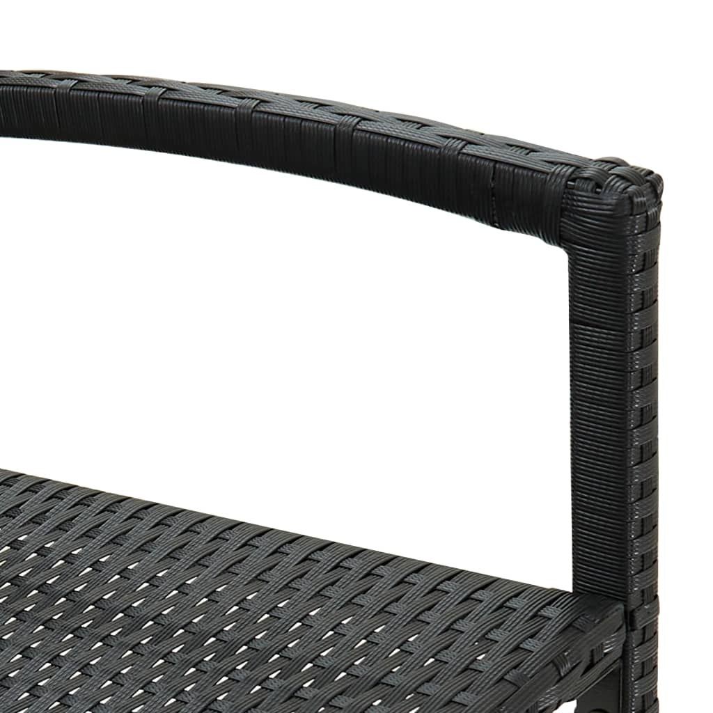 Barkrukken 2 st poly rattan zwart is nu te koop bij PeponiXL, paradijselijk wonen!