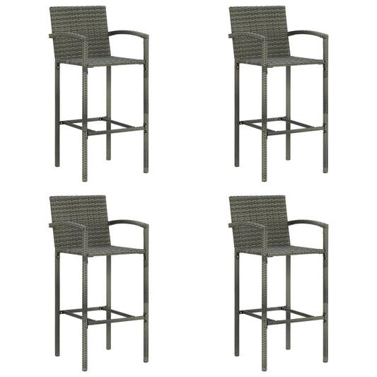 Barkrukken 4 st poly rattan grijs is nu te koop bij PeponiXL, paradijselijk wonen!