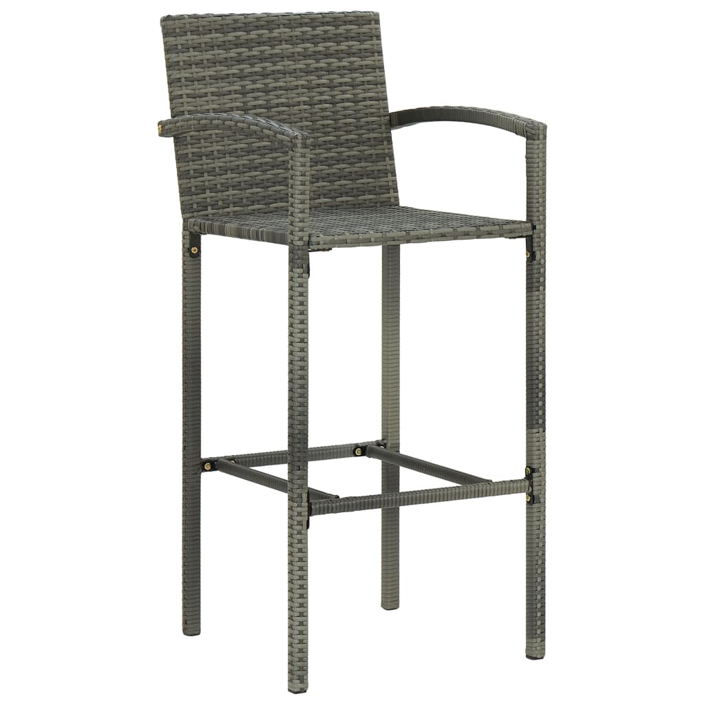 Barkrukken 4 st poly rattan grijs is nu te koop bij PeponiXL, paradijselijk wonen!