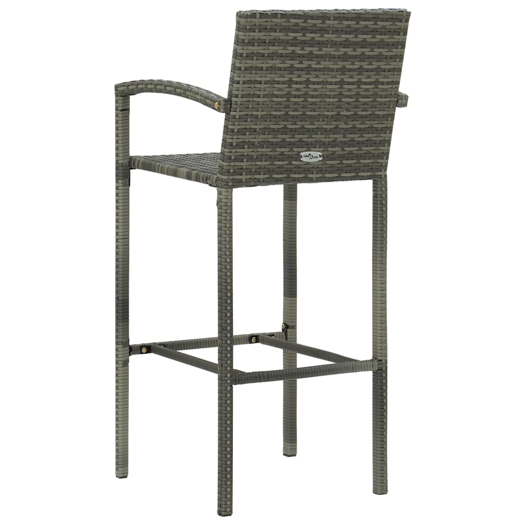 Barkrukken 4 st poly rattan grijs is nu te koop bij PeponiXL, paradijselijk wonen!