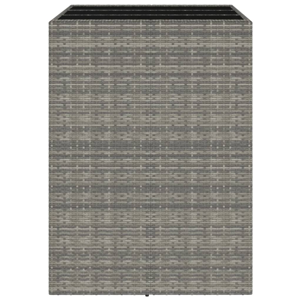 Bartafel met glazen blad 105x80x110 cm poly rattan grijs is nu te koop bij PeponiXL, paradijselijk wonen!