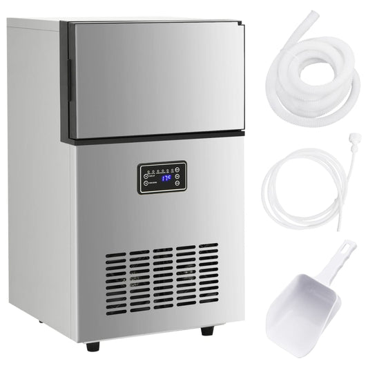 IJsblokjesmachine 45 kg / 24 u zilverkleurig is nu te koop bij PeponiXL, paradijselijk wonen!
