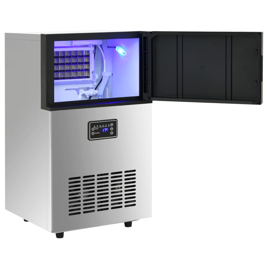 IJsblokjesmachine 45 kg / 24 u zilverkleurig is nu te koop bij PeponiXL, paradijselijk wonen!