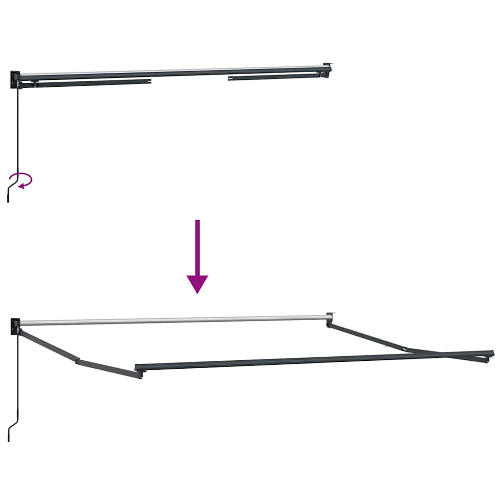Uitschuifbaar zonnescherm Antraciet 300 x 250 cm Aluminium