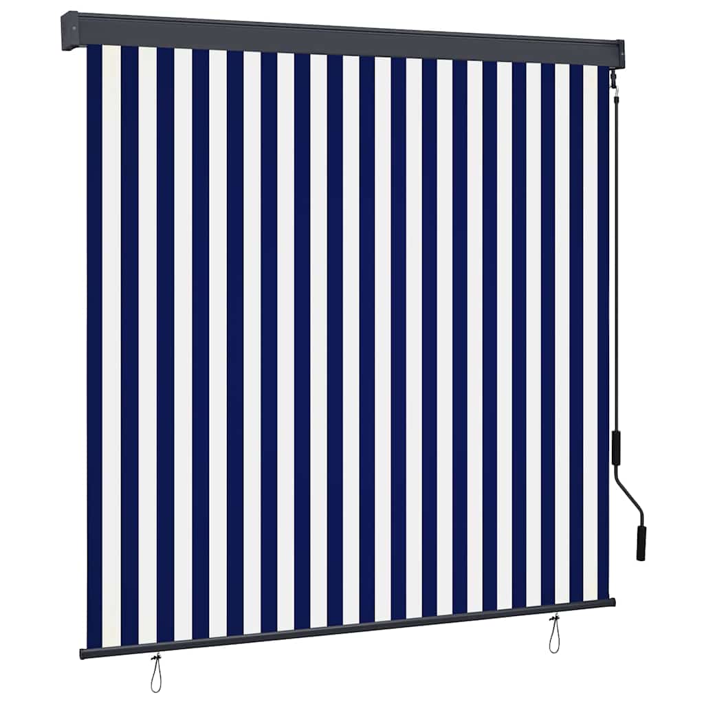 Rolgordijn Blauw en Wit 180 x 250 cm Stof en Aluminium is nu te koop bij PeponiXL, paradijselijk wonen!