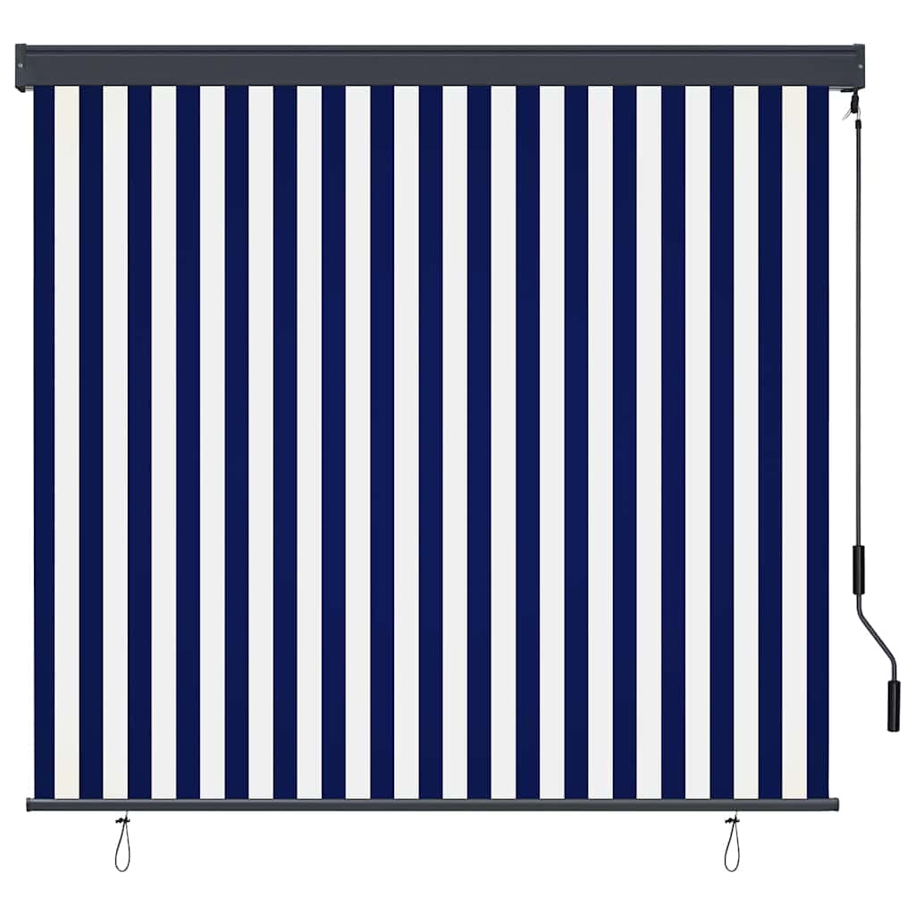 Rolgordijn Blauw en Wit 180 x 250 cm Stof en Aluminium is nu te koop bij PeponiXL, paradijselijk wonen!