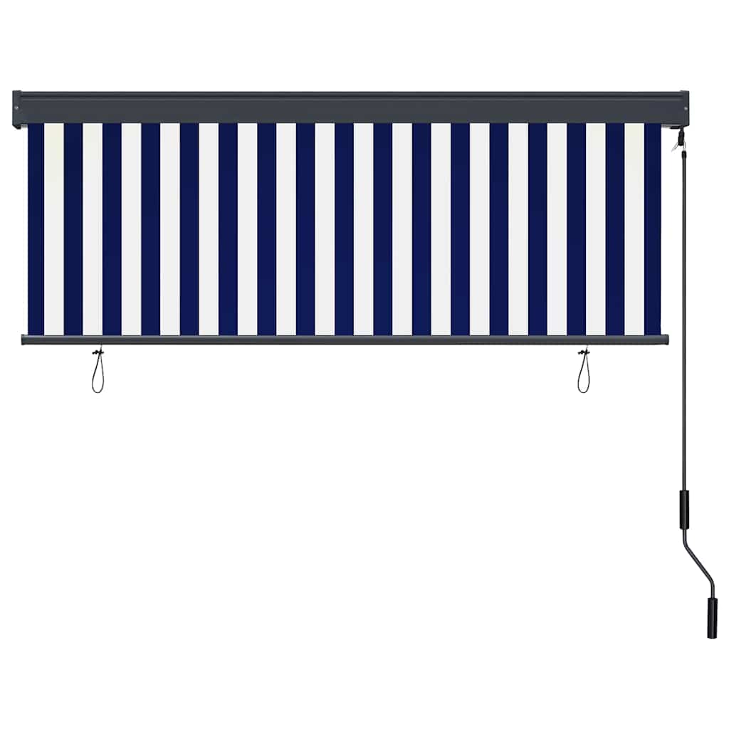 Rolgordijn Blauw en Wit 180 x 250 cm Stof en Aluminium is nu te koop bij PeponiXL, paradijselijk wonen!